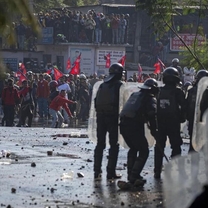 Tens of thousands of protesters demanding a restoration of Nepal's monarchy clash with police